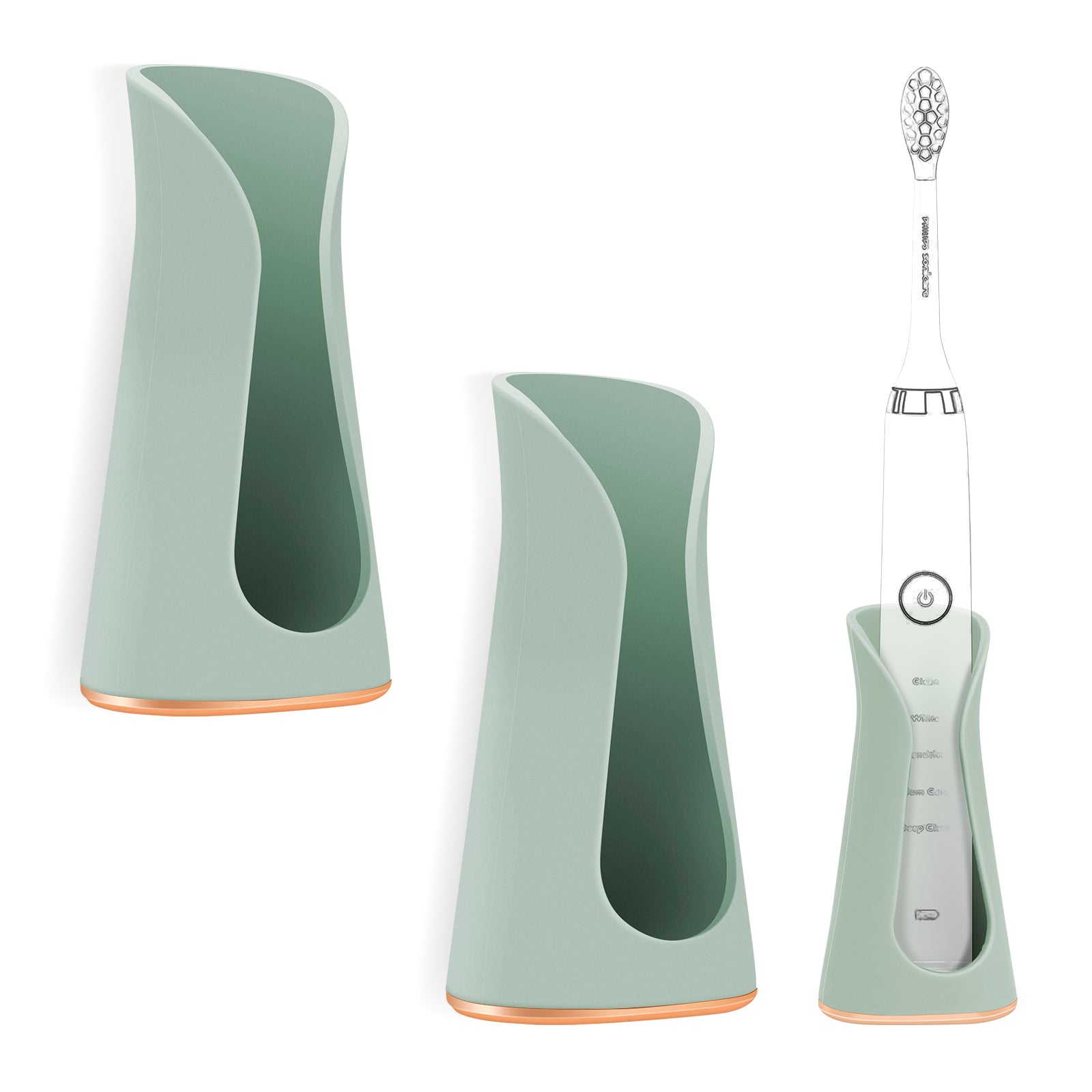 Linkidea Adhesive Electric Toothbrush Holder, Power Toothbrush Hanger Rack, Wallmount Tooth Brush Organizer Compatible with Oral-B iO Series, Philips Sonicare 5100/5300 (Green)