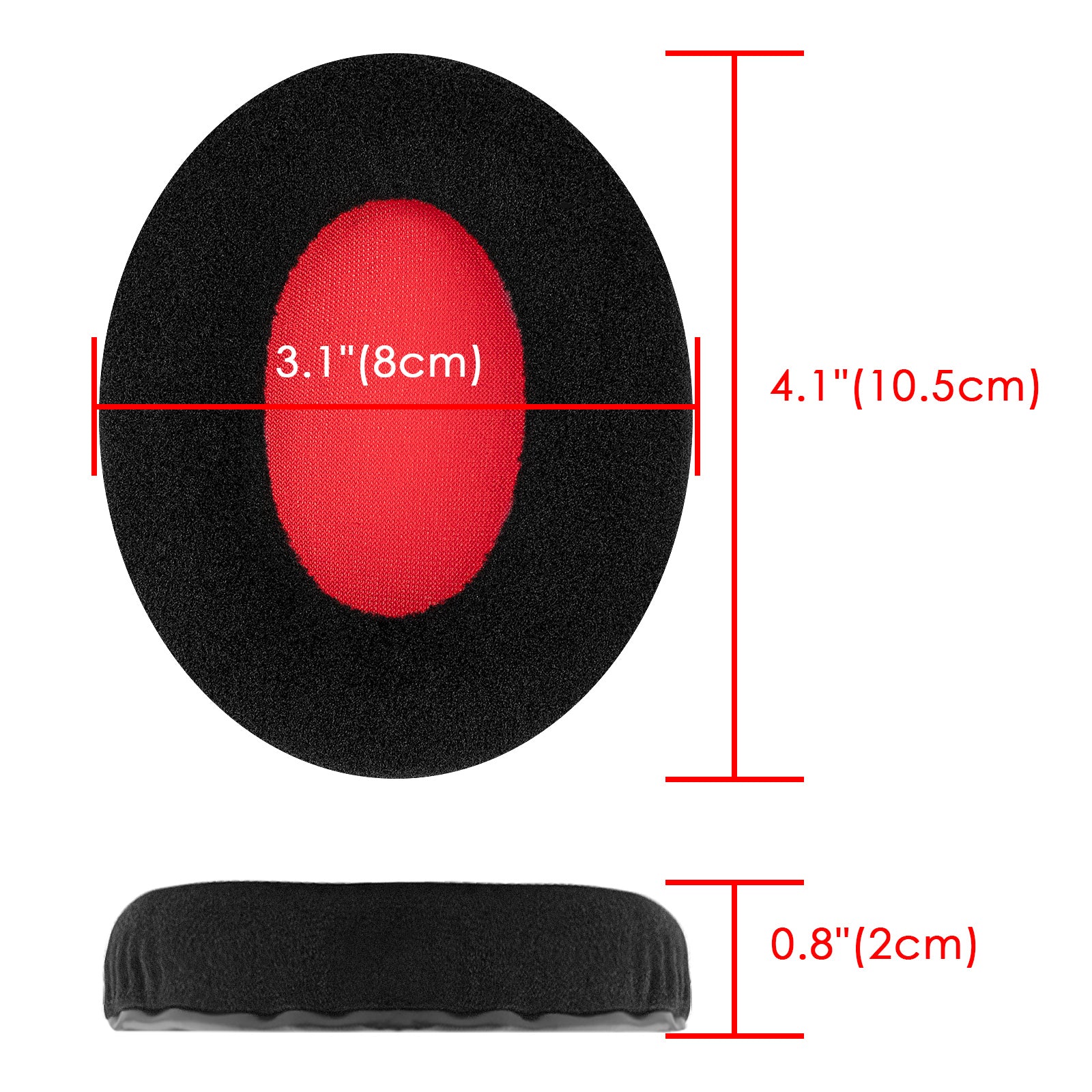 Linkidea Replacement Ear Pads for HyperX Cloud Stinger/Flight/X/II/III/Alpha/Core/Mix Headphones (Velour / Black Red)