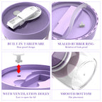 Linkidea Overnight Oats Containers with Lids, 19.2 oz Airtight Plastic Yogurt Cups with Spoons and Lids, Portable Overnight Oat Container for Milk, Cereal, Fruit, Yogurt, Fits Work/Picnic (Purple)