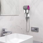 Linkidea Wall Mount Curling Iron Holder, Stainless Steel Hair Straightener Storage, Adhesive Hair Dryer Rack, Bathroom Organizer for Flat Iron, Curling Wand (White)