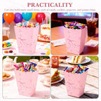 Linkidea 20 Pcs Pink Popcorn Boxes with Bows, Candy Treat Cases for Party Favors, Compact Gift Boxes for Girls Birthday, Cheerleading, Bachelorette Party Supplies