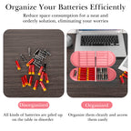 Linkidea Battery Storage Case with Tester, Portable Battery Organizer Compatible with 12 AA, 12 AAA Batteries, Single Layer Battery Box (Pink)