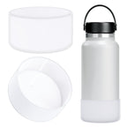 Linkidea Water Bottle Boot Compatible with Hydro Flask Wide Mouth Flex Cap/Straw Lid/Chug Cap 32oz/40oz, Silicone Bottle Bottom Sleeve Cover Protector, Bottle Bumper (Clear / 2 Pack)