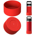 Linkidea Water Bottle Boot Compatible with YETI Rambler Jr. Kids 12oz, Rambler 12oz/18oz, Yonder 20oz/25oz, Silicone Anti-Slip Bottle Bottom Sleeve Bumper Protector (Red / 2 Pack)