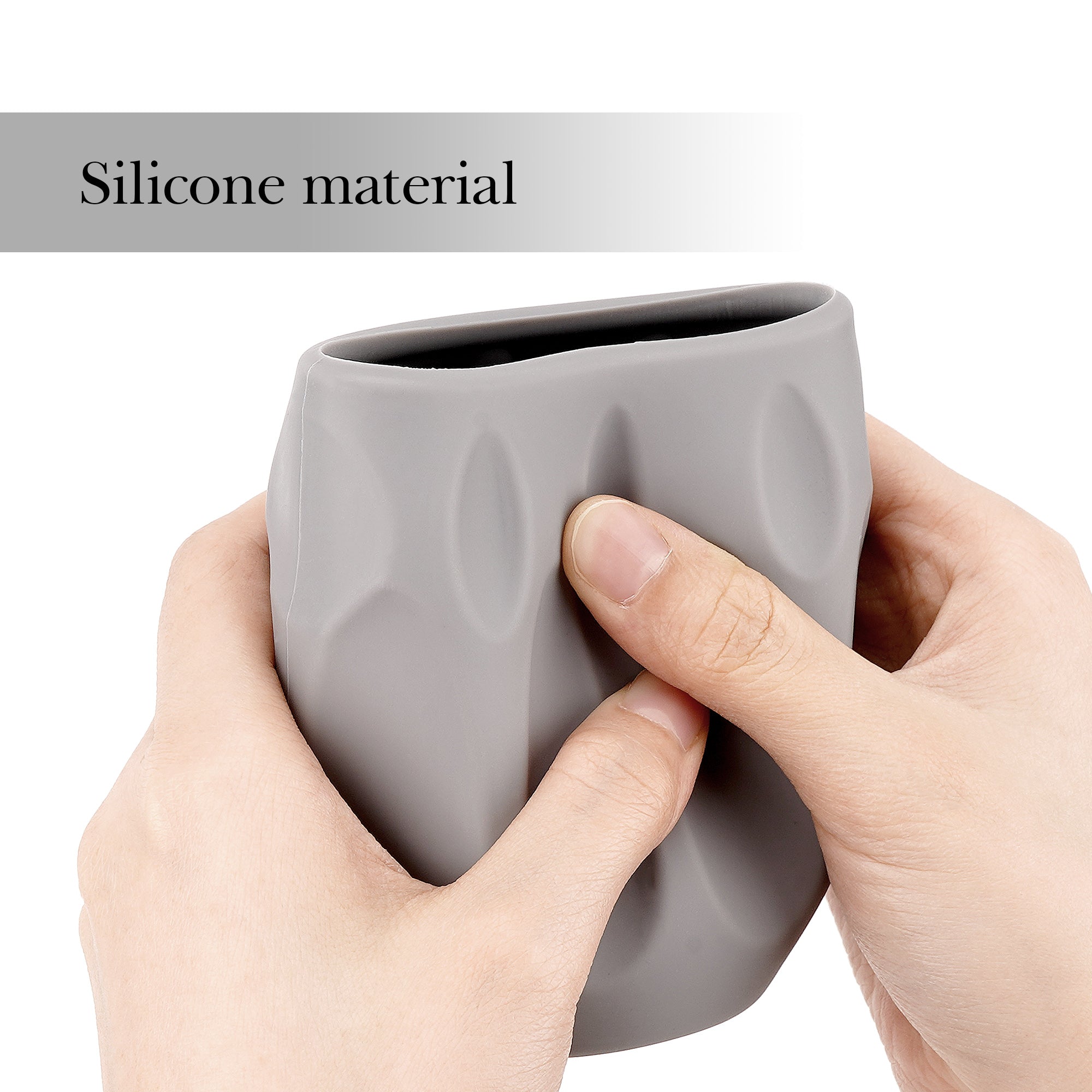 Eyeglasses Holder Stand for Nightstand, Grey Soft Silicone Reading Glasses Storage for Office Desk Organizer