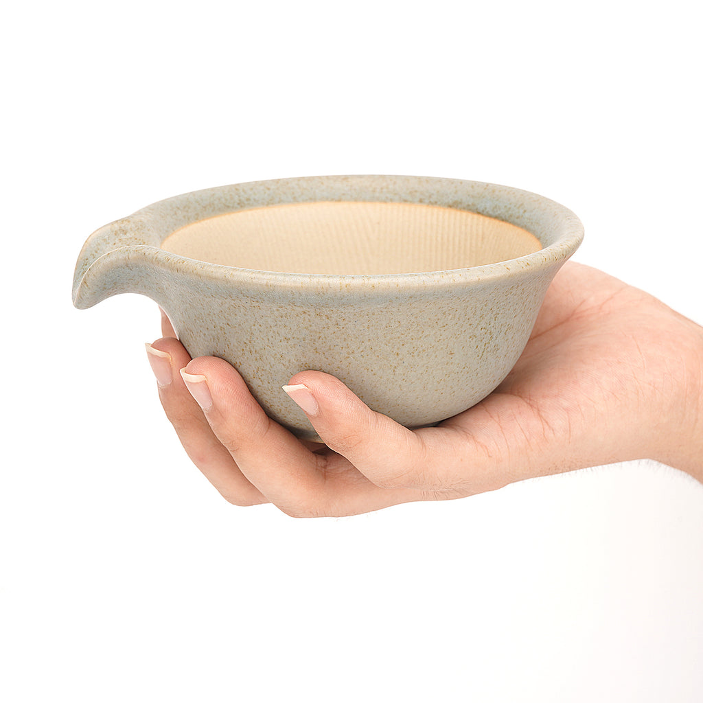 Linkidea Ceramic Shaving & Beard Grooming Bowl for Men, Wide Mouth Lathering Cup for Wet Razors, Traditional Shave Cream Cup (Grey)