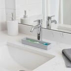 Linkidea Silicone Toothbrush Holder with Drainage Hole, Bathroom Organizer with Drying Diatomite Stone, Compatible with Colgate Extra Clean, Oral-B CrossAction Toothbrush (Grey)