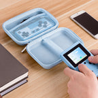 Linkidea Handheld Game Console Carrying Case, Protective Travel Retro Mini Game Player Box for Charging Cable, Earpods, Batteries and Accessories (Blue)