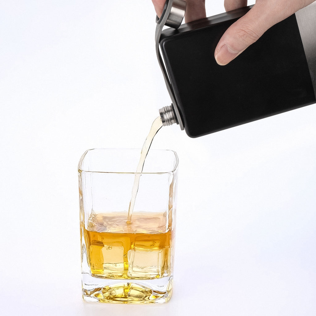 Linkidea 9 oz Stainless Steel Flask for Liquor with Funnel, Leak-Proof Pocket Hip Flask for Whiskey, Bourbon & Alcohol, Outdoor Camping, Golf & Travel (Matte Black)