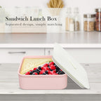 Linkidea Sandwich Lunchbox Container and Snack Box Container, Lunch Salad Lunch Containers for Adults, Sandwich Containers for Travel/Work/Outdoor (White)