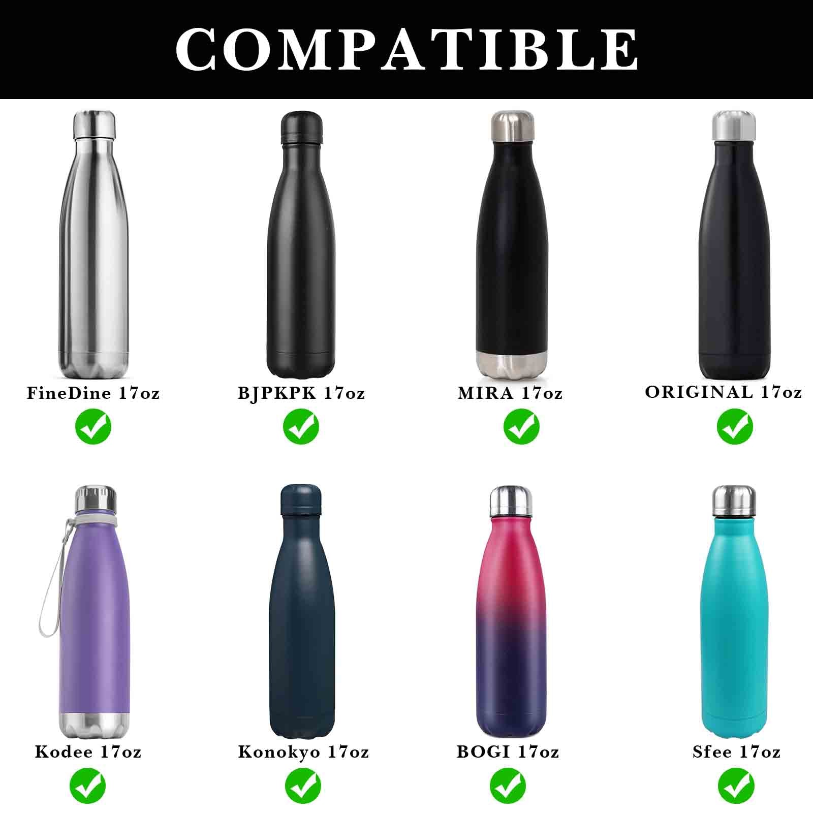 Linkidea 2 Pack Water Bottle Boot Compatible with 17oz ORIGINAL, BJPKPK, MIRA Cascade Cola Shaped Bottles, Silicone Bottle Bottom Sleeve Bumper Protector (White)