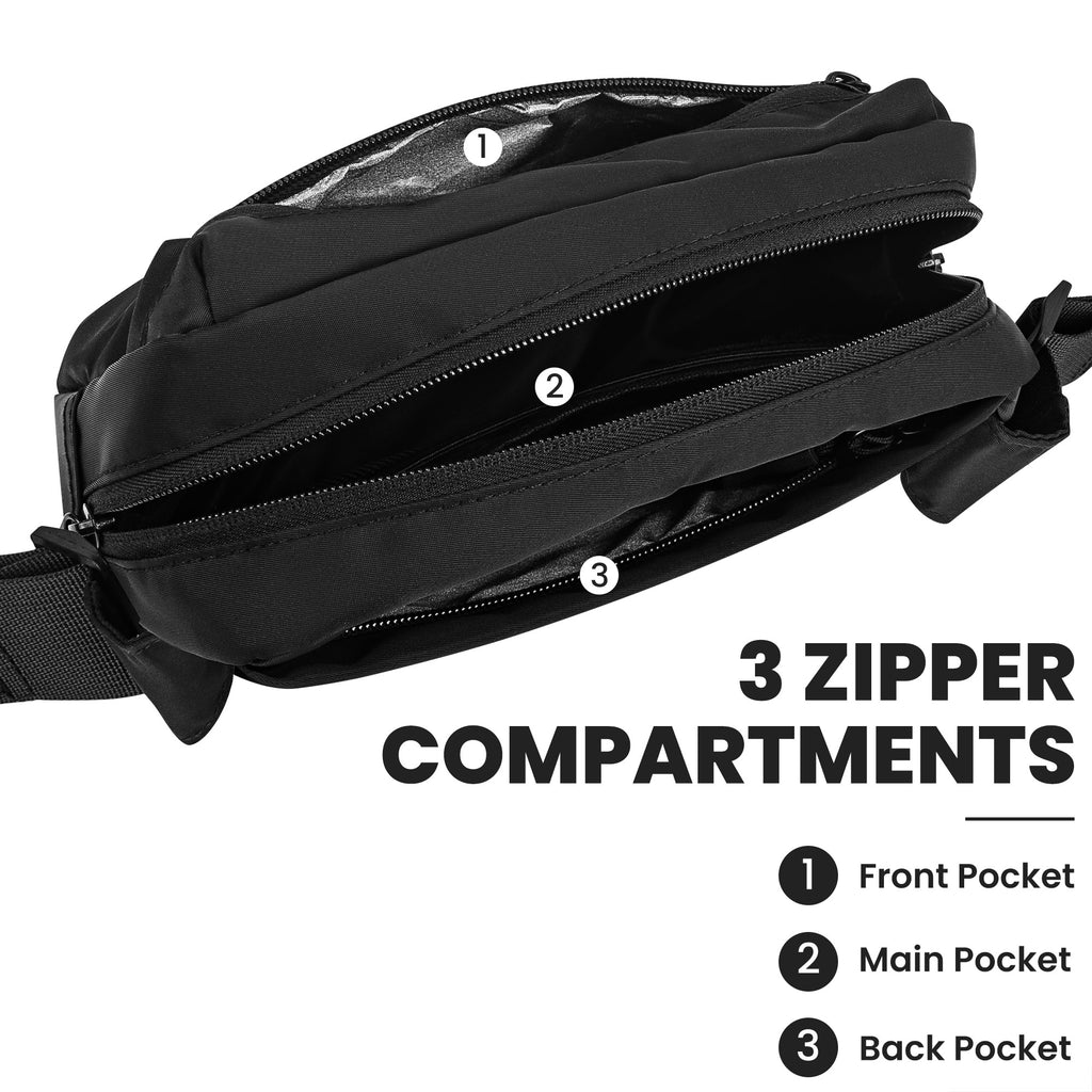 Extra Long Strap, RFID Blocking Fanny Pack, Max 60 Inches Adjustable Belt for Plus Size, Travel and Everyday Carry