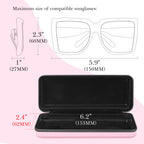 Extra Large Hard Shell Sunglasses Case, Oversized Sun Glasses Storage Organizer Compatible with TOM FORD FT0937 FT1044 Gucci GG0595S GG0875S GG0351S Rayban RB3717 (XXL / Pink)
