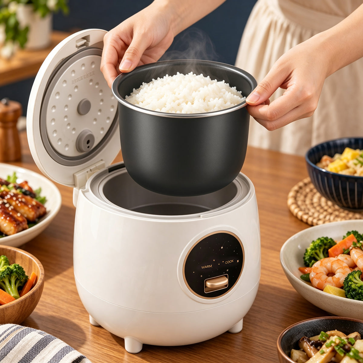 Linkidea Rice Cooker Aluminum Alloy Inner Pot Compatible with Bear DFB-B12W1, Nonstick Replacement Bowl