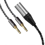Linkidea Upgrade 6N Audio Cable for HIFIMAN Edition XS, SUNDARA, Arya, HE400SE, Ananda, Denon AH-D7200 Headphones, 4-Pin XLR to Dual 3.5mm Male Replacement Headphones Cord (4.9ft/1.5m)