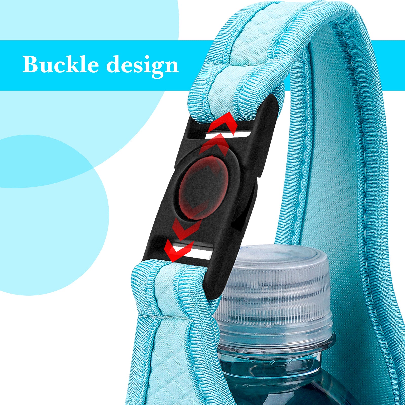 Linkidea Plastic Bottled Water Sleeve with Carry Strap Compatible with 16.9/20 Fl Oz Lifewtr, Smartwater, Portable Disposable Water Bottle Cover Holder for Outdoor, Light Blue
