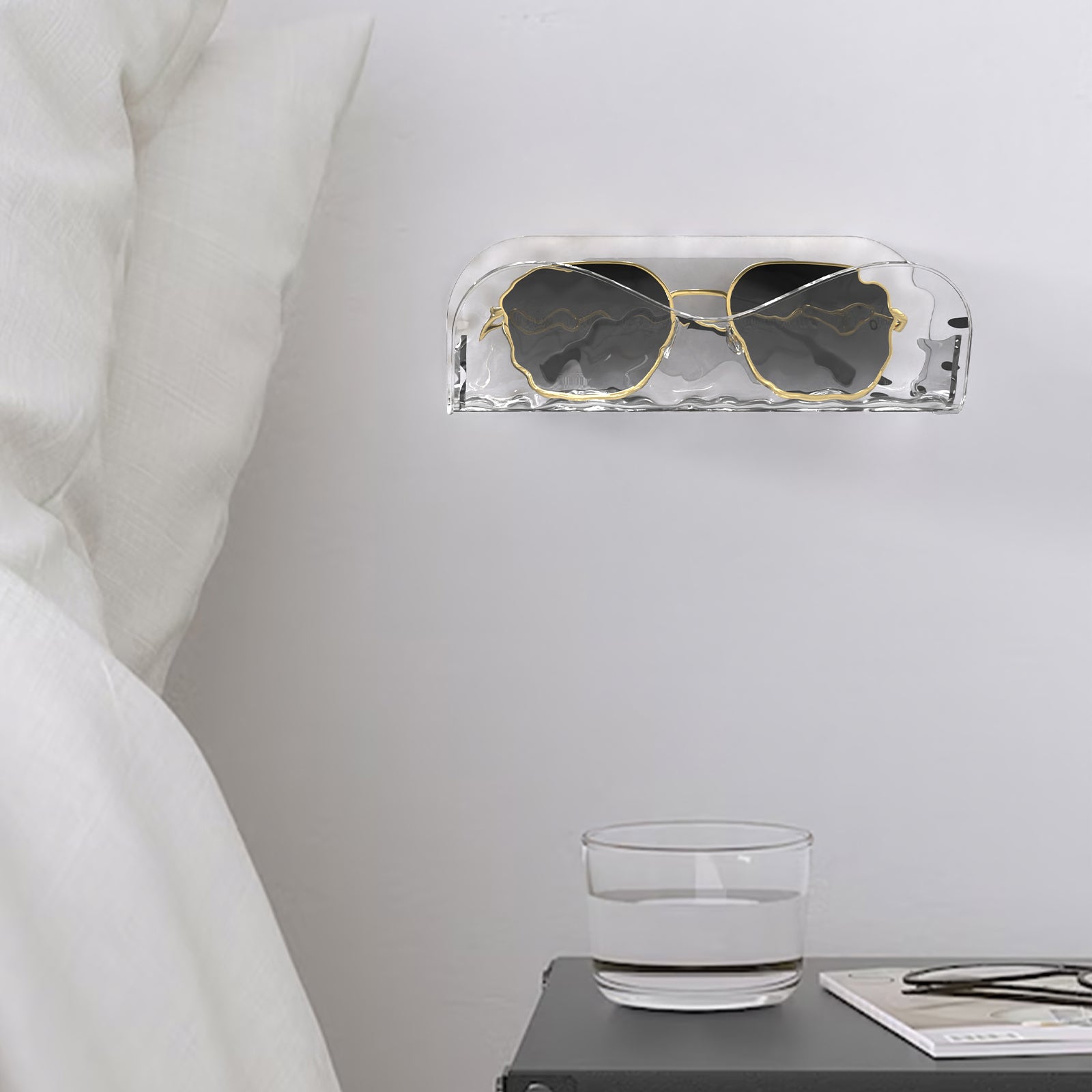 Extra Large Sunglasses Organizer Storage Wall Mount, Acrylic Glasses Eyewear Display Holder Compatible with Gucci GG0876S GG0875S Balenciaga BB0201S BB0166S (Clear)