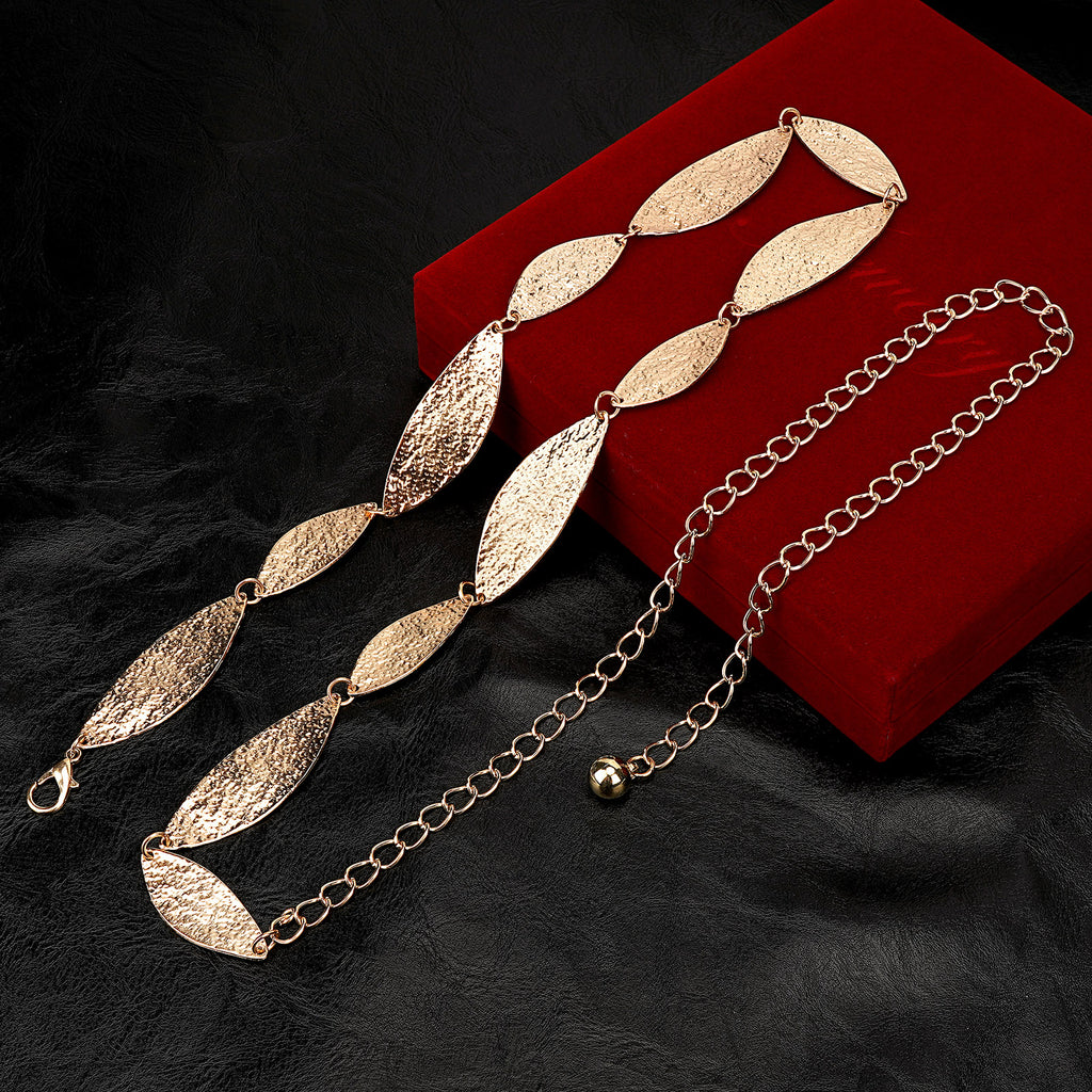 Plus Size Chain Belt for Women, 2 Pack Gold & Silver Waist Belt, Max 43 Inch Adjustable Chunky Belt Chain for Dresses, Party, Casual Wear