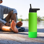 Linkidea 2 Pack Water Bottle Boot Compatible with IRON °FLASK Wide/Narrow Mouth 12oz/14oz/16oz/18oz/20oz/22oz/24oz, Silicone Bottle Bottom Sleeve Cover Bumper Protector (Green)