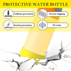 Linkidea 2 Pack Water Bottle Boot Compatible with Owala FreeSip 16oz, FreeSip Tritan 25oz, Silicone Anti-Slip Bottle Bottom Bumper Protector (Yellow)
