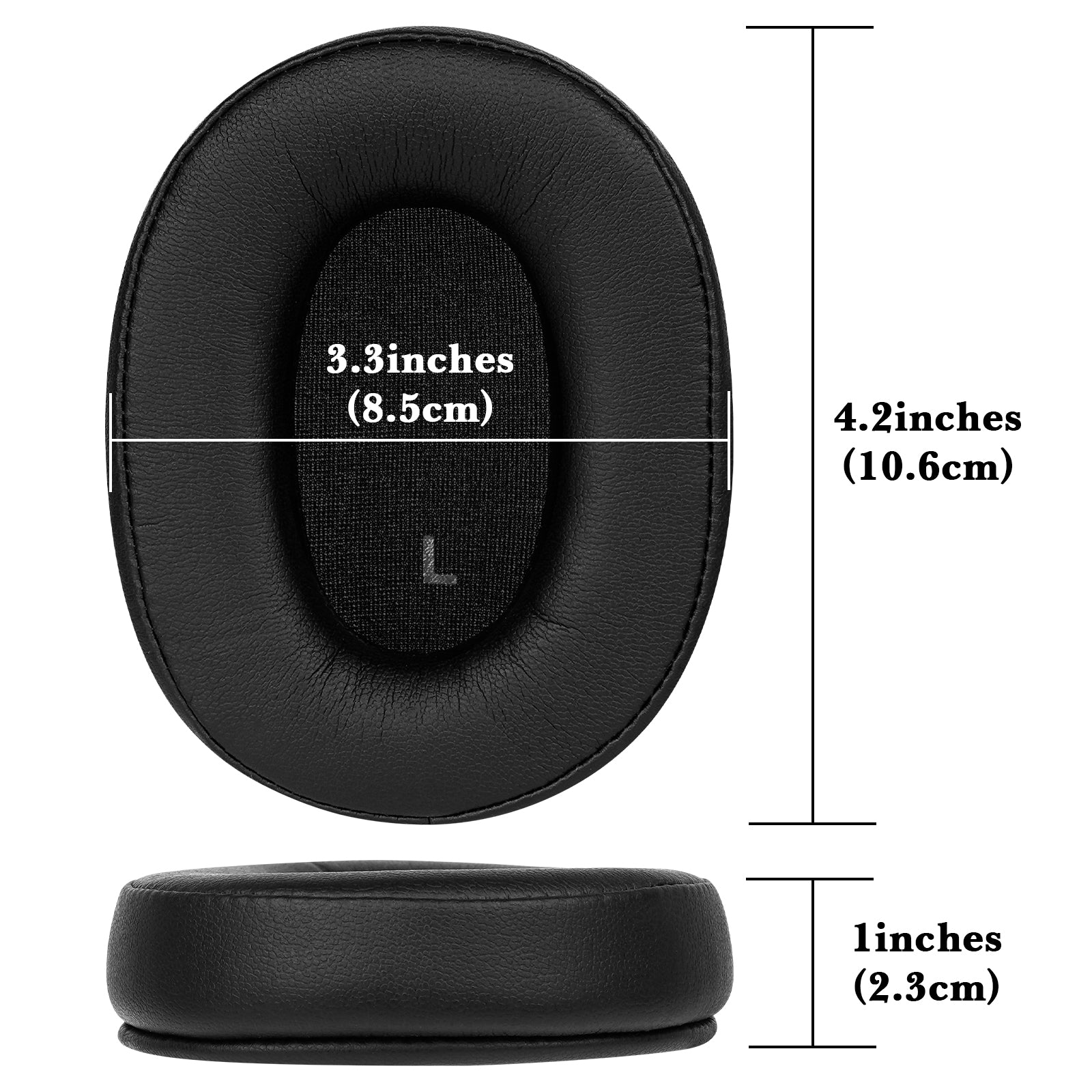 Linkidea Replacement Ear Pads for Audio Technica ATH-M50X, ATH-M50XBT, ATH-M60X, ATH-M50xBT2, ATH-M50, ATH-M40X, ATH-M30, ATH-M20, AR5BT Headphones (Protein Leather / Black)