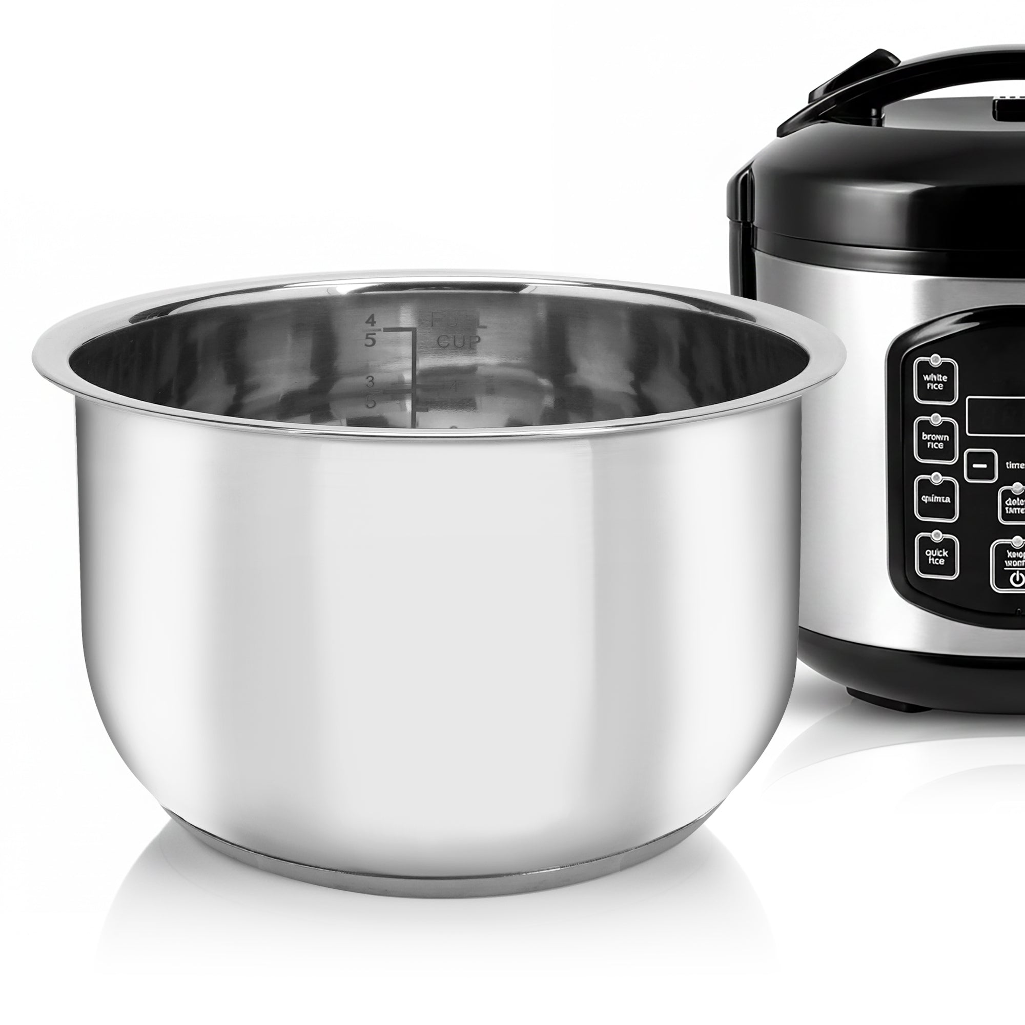 Linkidea Rice Cooker Stainless Steel Inner Pot Compatible with Aroma ARC-954SBD, ARC-914SBDS, Dishwasher Safe, No Coating Replacement Bowl (Old Version)