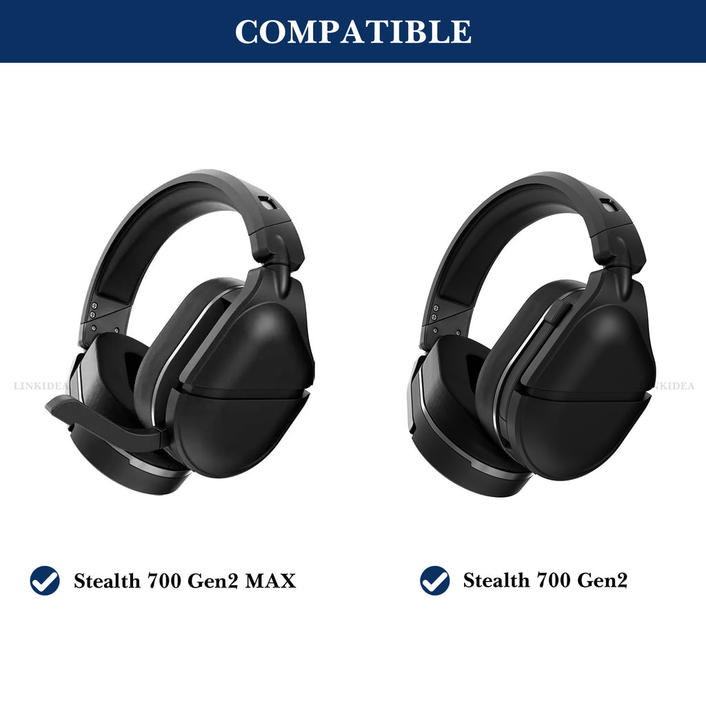 Linkidea Protein Leather Replacement Headband Compatible with Turtle Beach Stealth 700 Gen2/ Gen2 MAX Headphones (Black)