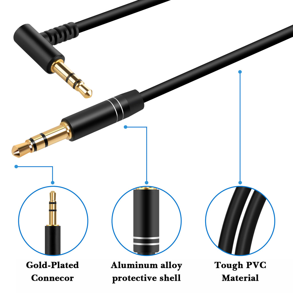 Linkidea Audio Cable for Beats Solo 4/3/2, Studio Pro/3/2, V-MODA Crossfade M-100, Crossfade LP2/M-80 Headphones, 3.5mm TRS to TRS Replacement Aux Cord (4.9ft/1.5m)