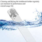 Linkidea Wooden Toothbrush Holder with Drainage Hole, Bathroom Drawer Organizer with Drying Diatomite Stone, Compatible with Extra Clean, Oral-B CrossAction Toothbrush