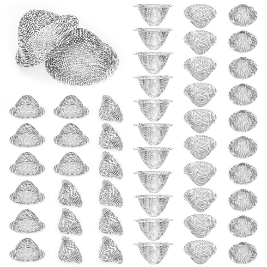 Linkidea 50 Pcs Stainless Steel Pipe Screens, 0.6 Inch Pipe Metal Clean Screen, Reusable Pipe Screens Filters (Silver)