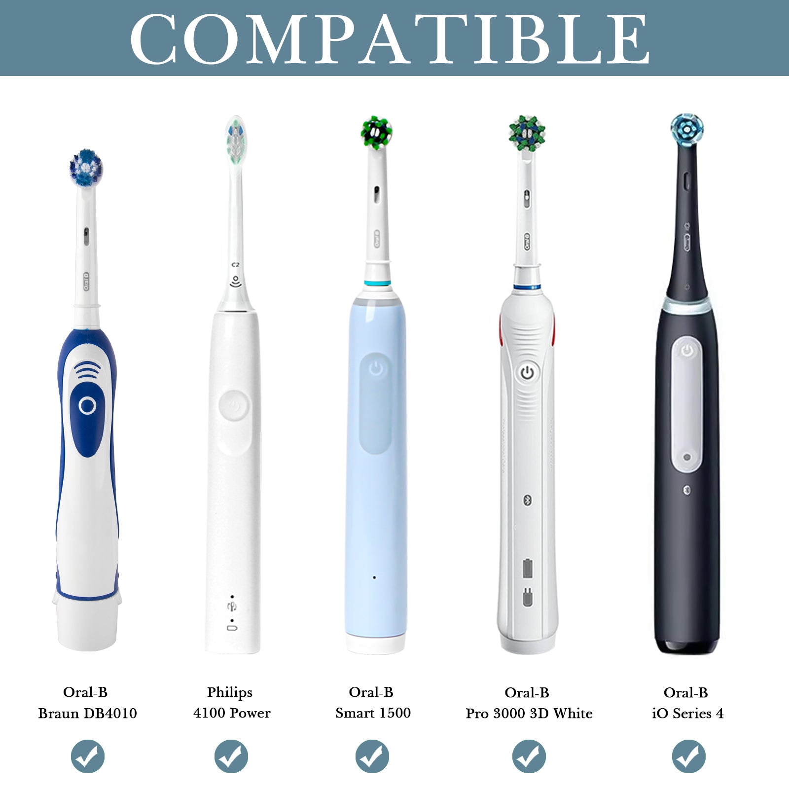Linkidea Electric Tooth Brush Holder for Shower, Plastic Tooth Brush Organizer, Self Adhesive / Countertop Power Toothbrush Stand Compatible with Oral-B iO Series, Philip Sonicare ProtectiveClean