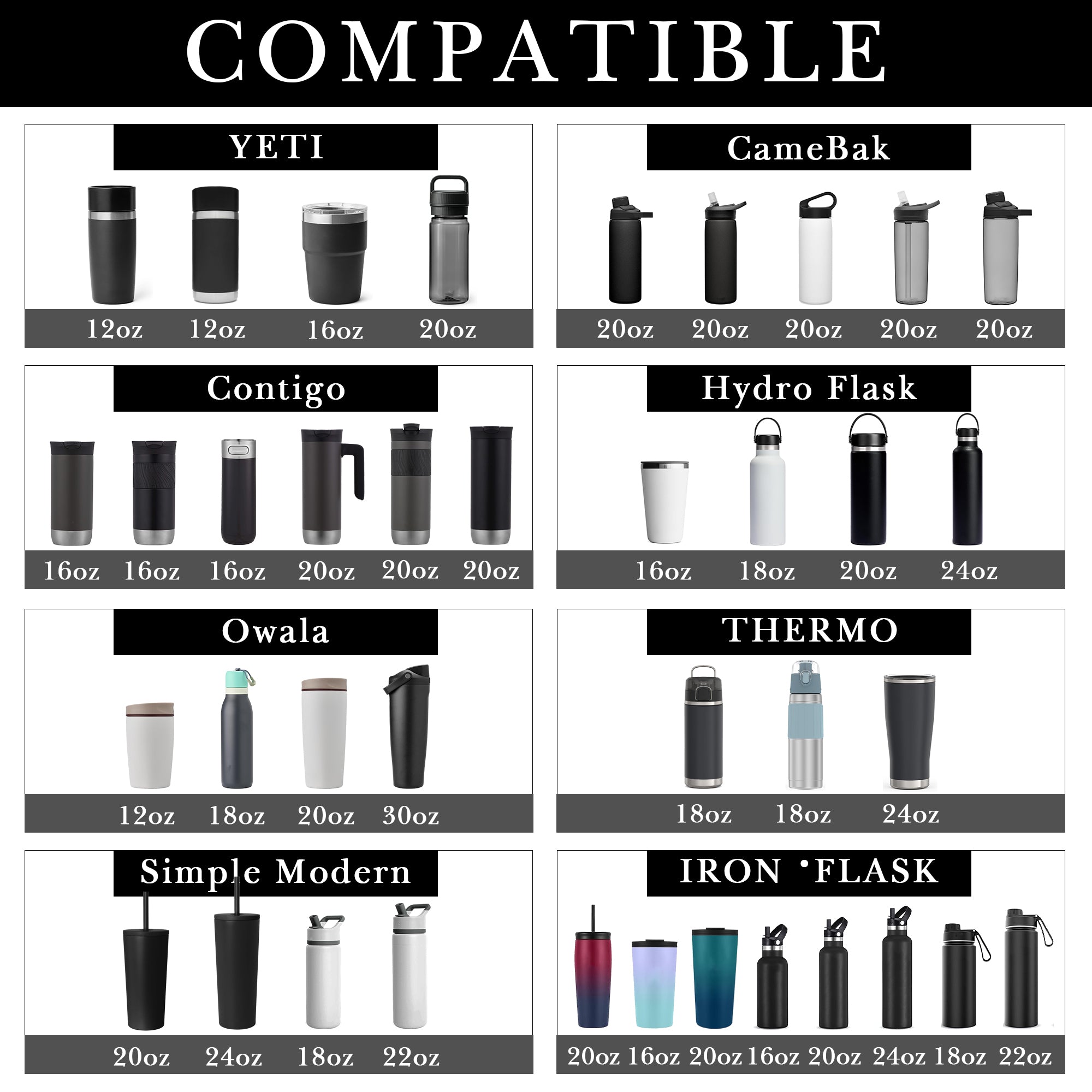 Linkidea 2 Pack Vegan Leather Water Bottle Boot Compatible with Contigo Byron 16oz, Owala FreeSip Twist Bottle 18oz, SM, Universal 2.7"(6.8cm) - 2.9"(7.3cm) Bottle Bottom Bumper Protector