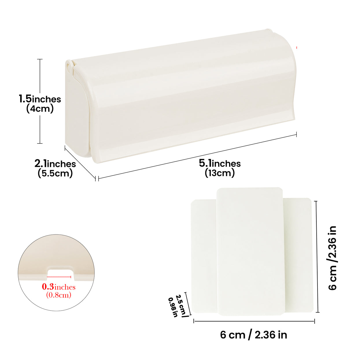 Linkidea 6 Slots Toothbrush Holder with Cover, Wall Mount RV Cabinet Organizer, Plastic Self Adhesive Brush Hanger for Shower, Compatible with Oral-B, Colgate Manual Toothbrush