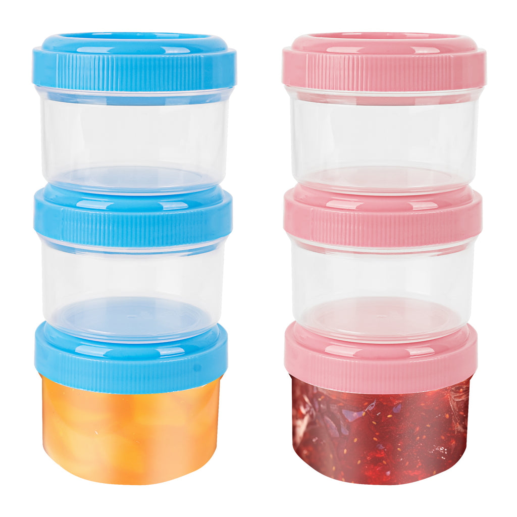 Linkidea 6 Packs Salad Dressing Container to Go, 1.1 oz Condiment Containers with Lids, Leakproof Reusable Small Sauce Containers for Meal (Multi-Color)