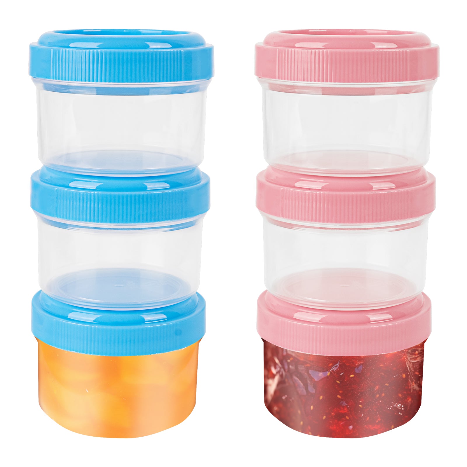Linkidea 6 Packs Salad Dressing Container to Go, 1.1 oz Condiment Containers with Lids, Leakproof Reusable Small Sauce Containers for Meal (Multi-Color)