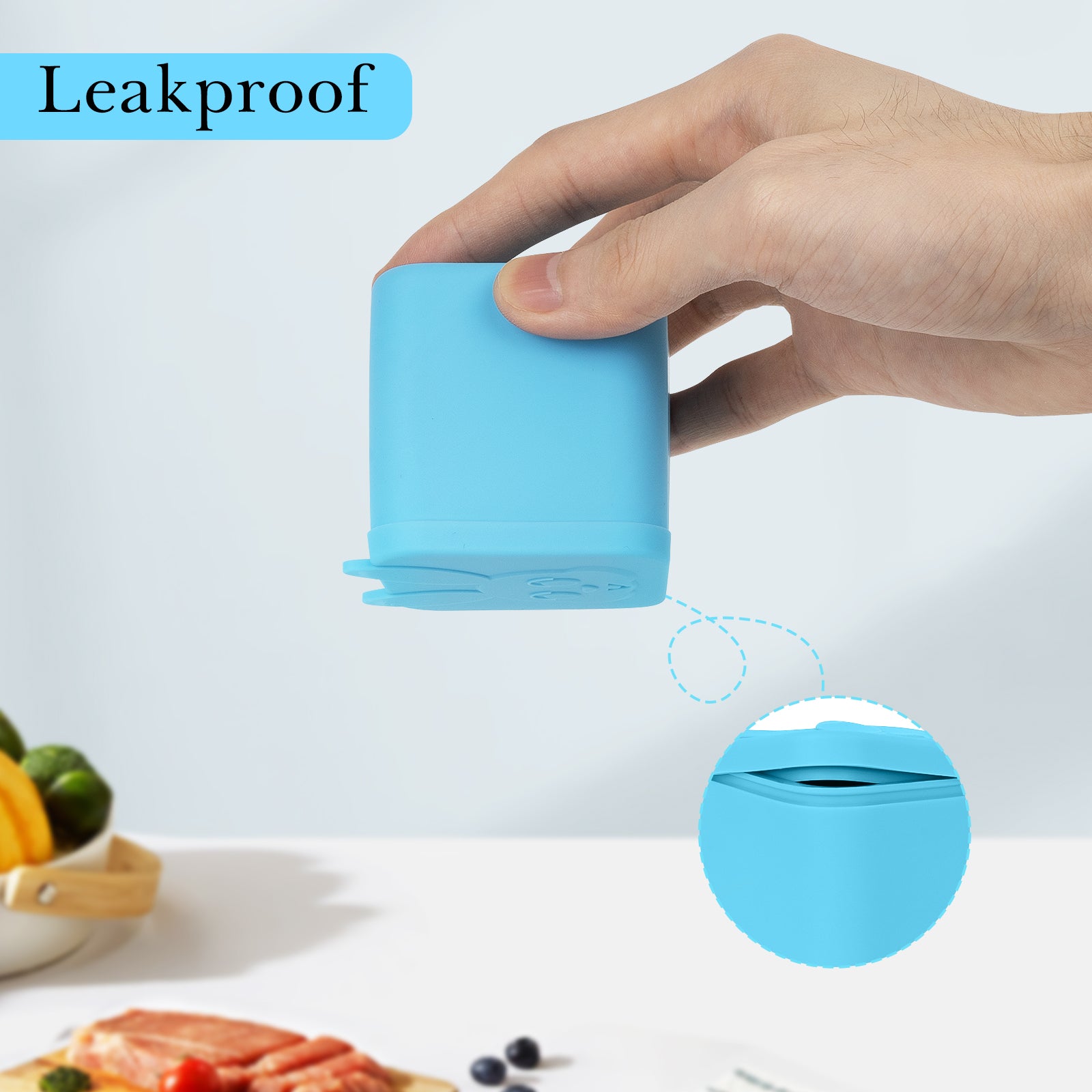 Linkidea 2 Pack Salad Dressing Container, 10.1 oz Leakproof Dips Containers To Go, Condiment Container with Silicone Lids, Reusable Containers Ideal for Lunch Bento Box, Compatible with OmieBox