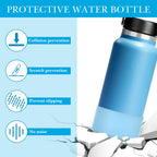 Linkidea Water Bottle Boot Compatible with Hydro Flask Wide Mouth Flex Cap/Straw Lid/Chug Cap 32oz/40oz, Silicone Bottle Bottom Sleeve Cover Protector, Bottle Bumper (Sky Blue / 2 Pack)