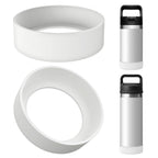 Linkidea 2 Pack Water Bottle Boot Compatible with YETI Rambler Jr. Kids 12oz, Rambler Bottle 12oz/18oz, Yonder 20oz, Silicone Anti-Slip Bottle Bottom Bumper Protector (White)
