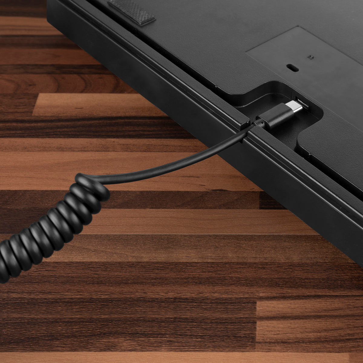 Linkidea Custom Coiled USB-C Replacement Cable Compatible with Razer Huntsman Mini, Pro 60%, KEMOVE Shadow 60%, Keychron K7, K6, K6 Pro, USB-A to Type-C Expandable Spiral Cord (Black/9.1ft)