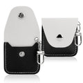 Linkidea 2 Pack Vegan Leather Portable Storage Case, Anti-Lost Gadget Organizer Pouch, Accessory Holder Compatible with Replacement Heads or Small Items (Black)
