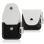 Linkidea 2 Pack Vegan Leather Portable Storage Case, Anti-Lost Gadget Organizer Pouch, Accessory Holder Compatible with Replacement Heads or Small Items (Black)