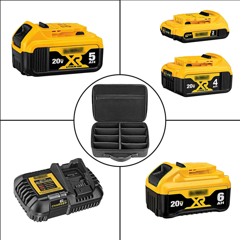 Linkidea Hard Battery Storage Box Compatible with 20 Max Battery Charge, DIY Batteries Storage Container Holder for 2.0/3.0/4.0/5.0/6.0-Ah Batteries, Charging Station