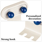 Linkidea 2 Pack Wall Mount Toothbrush Holder for Bathroom, 2 Slots Self Adhesive Iron Brush Hanger Compatible with Oral-B CrossAction, Colgate ExtraClean(Blue Dot)