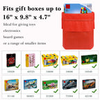 Linkidea 4 Pack Reusable Drawstring Gift Bags, Fabric Party Favor Bags for Birthday, Christmas & Holiday, Toy Storage Pouch for Building Blocks, Bricks & Goodie Bags (Red)