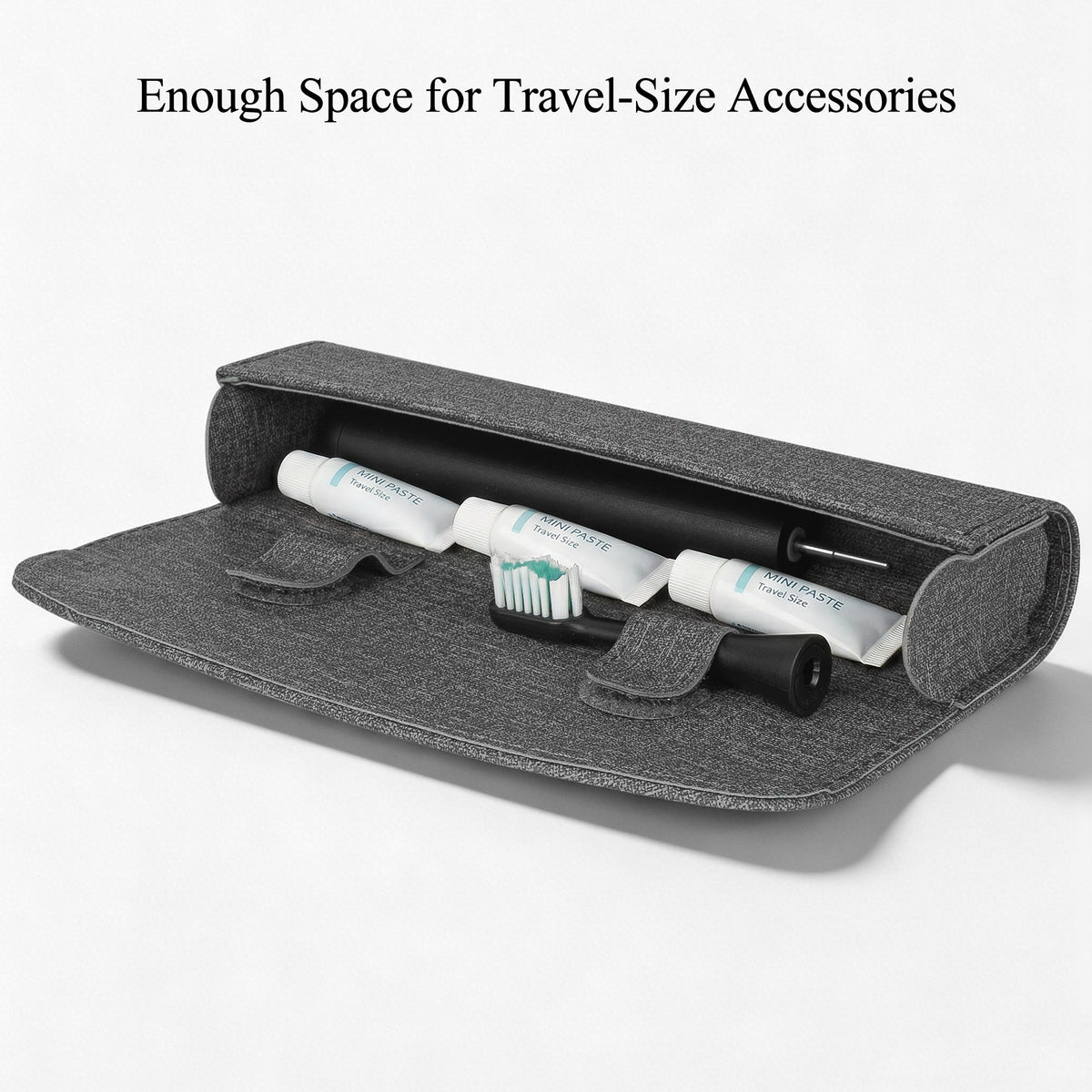 Linkidea Electric Toothbrush Travel Case with Magnetic Clasp, Portable Protective Storage Carrying Bag for Powered Brush, Compatible with Oral-B iO Series, Philips Sonicare Toothbrush (Grey)