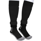 Linkidea Kids Soccer Grip Socks with Shin Guard Sleeve for Age 6 - 9 (Black)