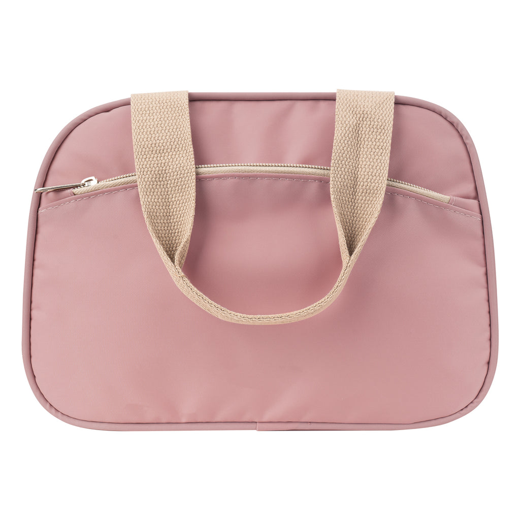 Linkidea Lunch Bag for Adult, Oxford Insulated Lunch Bag with Hand Strap, Large Capacity Lunch Tote Bag with Zipper Fits Daily Use, Compatible with Bentgo Classic, Amathley, Caperci (Pink)