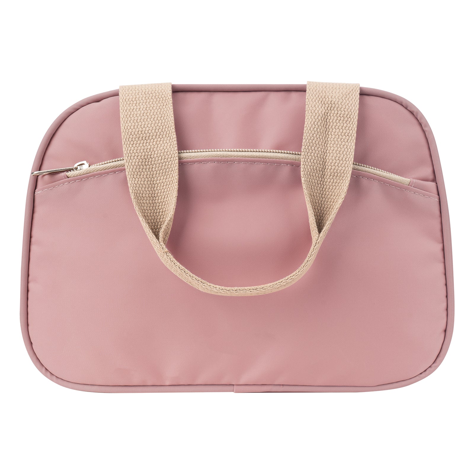 Linkidea Lunch Bag for Adult, Oxford Insulated Lunch Bag with Hand Strap, Large Capacity Lunch Tote Bag with Zipper Fits Daily Use, Compatible with Bentgo Classic, Amathley, Caperci (Pink)