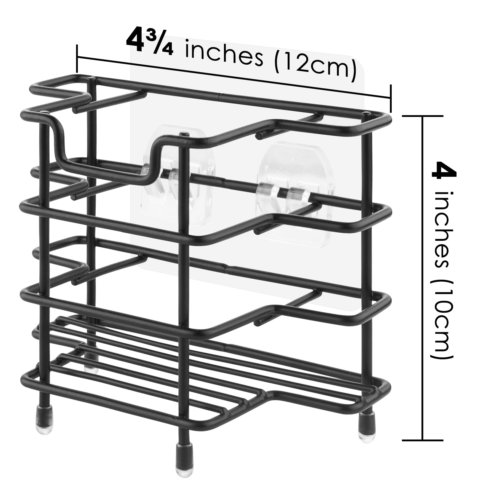 Linkidea 2 Packs Wall Mount Toothbrush Holder for Bathroom, Stainless Steel Tooth Brush Stand for Electric Toothbrush, Razor, Toothpaste, Self Adhesive Countertop 3 Slots Organizer (Black)