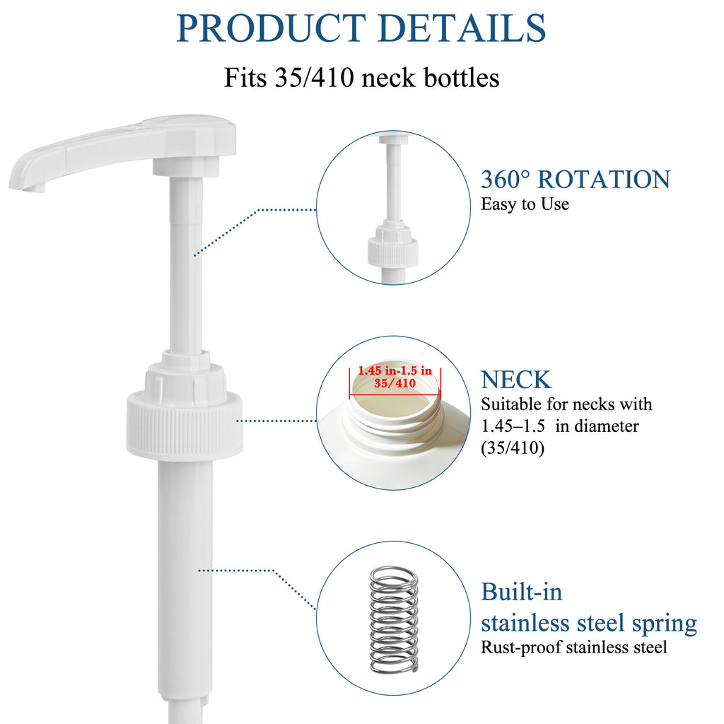 Linkidea 2 Pcs Laundry Detergent Pump Dispenser, 360° Rotating Pump Head Fits 1.45'' - 1.5'' Standard Neck, Compatible with Tide Ultra Oxi, Gain Original, Kirkland Ultra Clean, Downy Soft